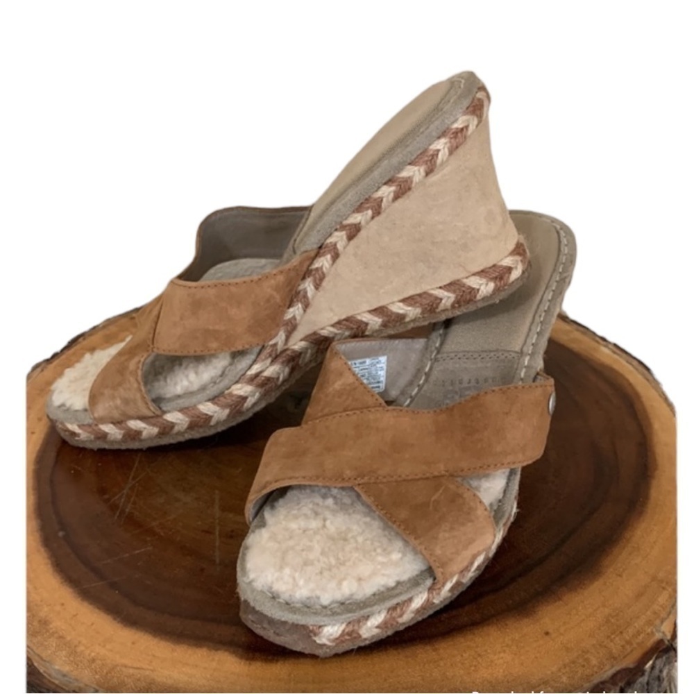 UGG‎ Australia "Margot" 1689 Wedge Sandals Brown Tan Suede Espadrilles​​​​​​​​